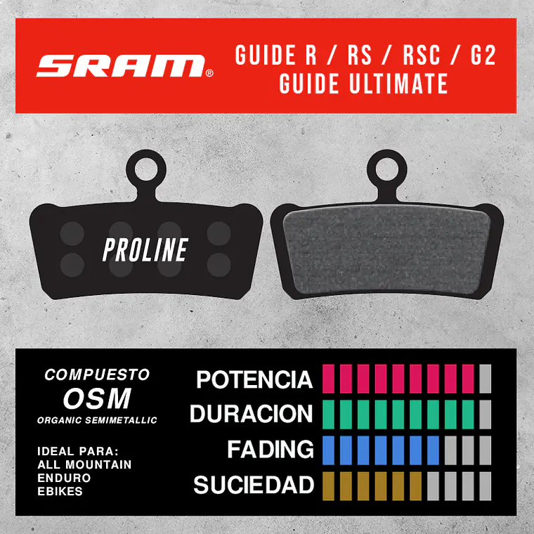 PASTILLAS DE FRENO PROLINE GUIDE ORGANICA SM 2