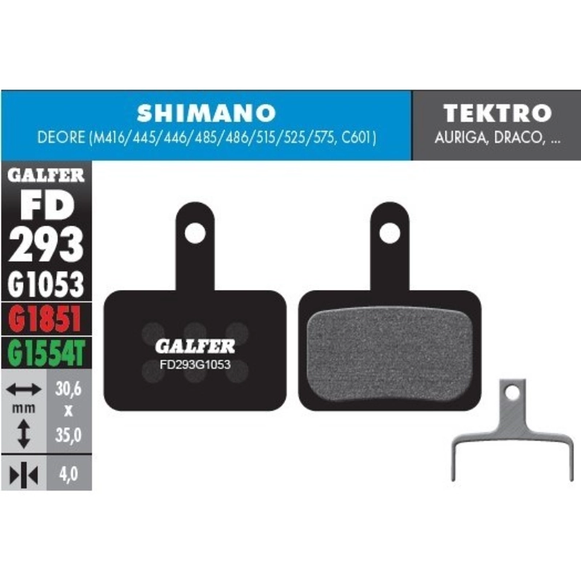 PASTILLAS GALFER SHIMANO DEORE/TEKTRO 1
