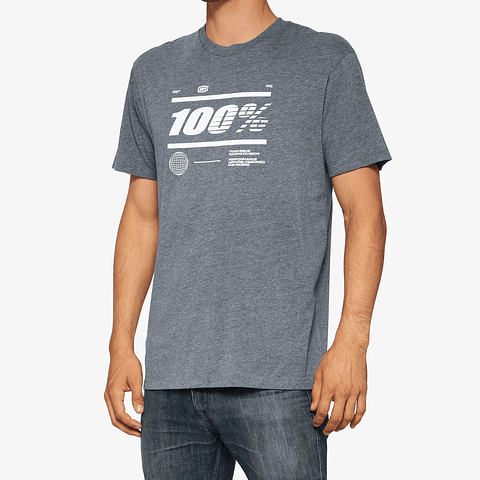 POLERA 100% GLOBAL SHORT SLEEVE TEE HEATHER GREY