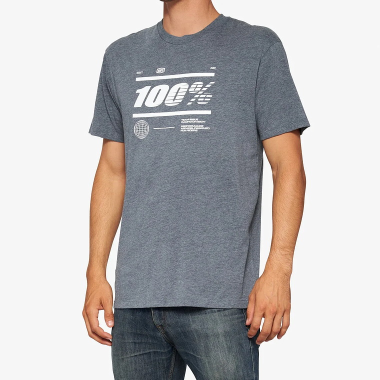 POLERA 100% GLOBAL SHORT SLEEVE TEE HEATHER GREY 1