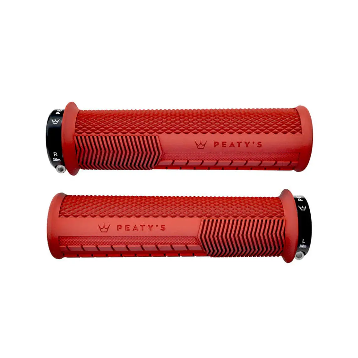 Puños Peatys Knurl Grueso Rojo 32-34 mm 1