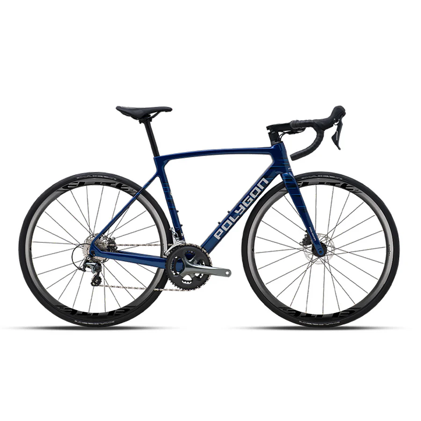 Bicicleta Ruta Polygon Strattos S6D Blue - Tiagra 10V + Carbon Wheels