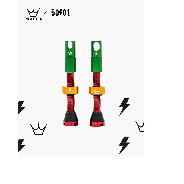 Valvula Tubular Chris King 42Mm Rojo/Verde Peaty's 