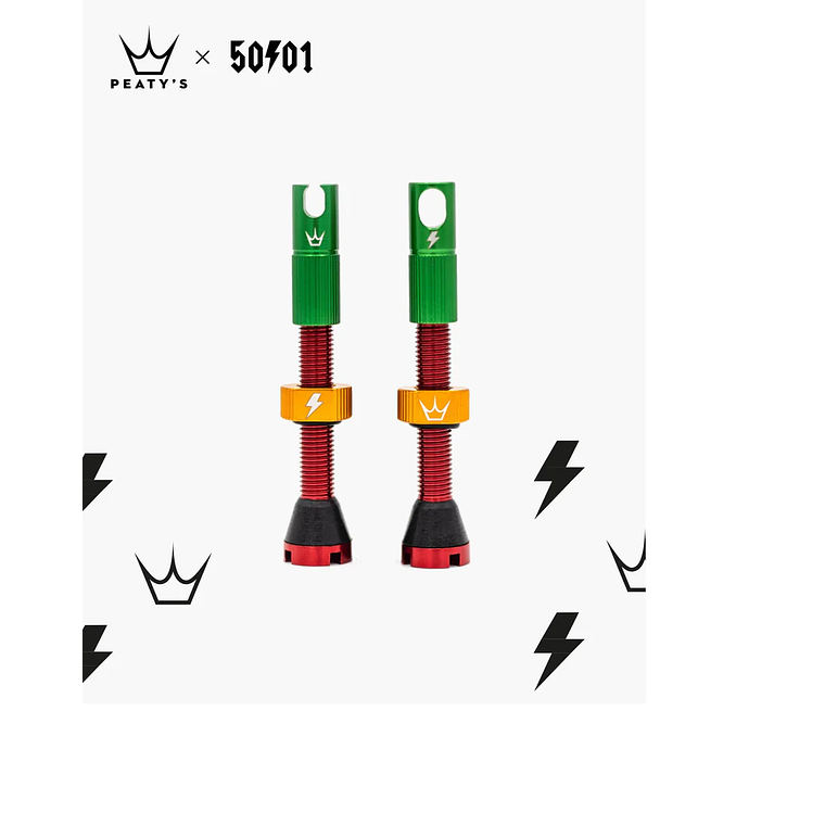 Valvula Tubular Chris King 42Mm Rojo/Verde Peaty's 1