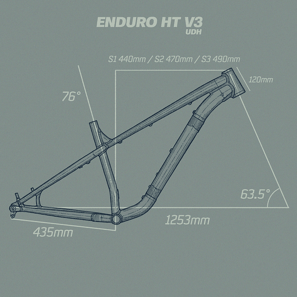 CUADRO 715 IND ENDURO HT 29er V3 BLACK UDH 7