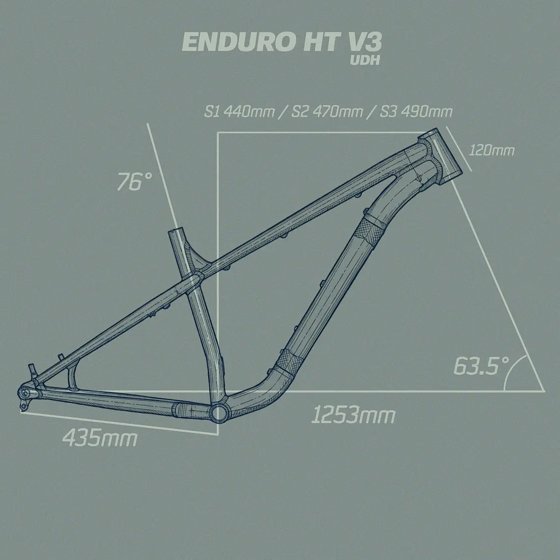 CUADRO 715 IND ENDURO HT 29er V3 WHITE UDH 5