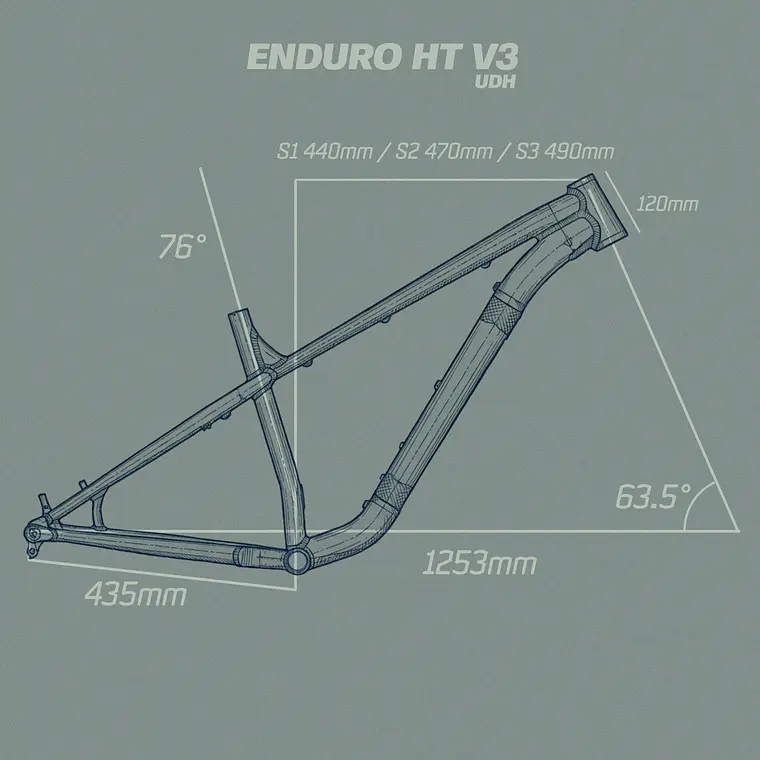 CUADRO 715 IND ENDURO HT 29er V3 WHITE UDH 5