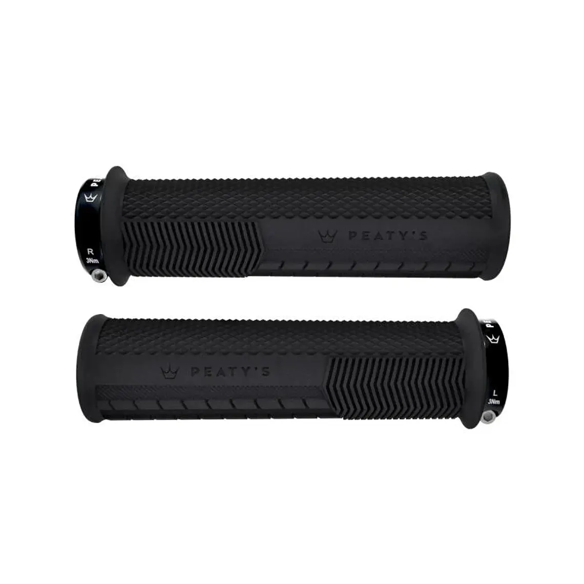 Puños Bicicleta Knurl Grueso Negro Peatys 1