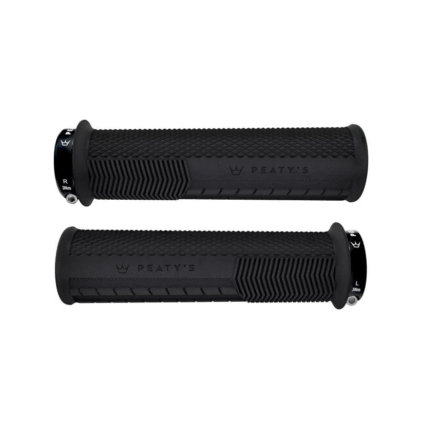 Puños Bicicleta Knurl Grueso Negro Peatys