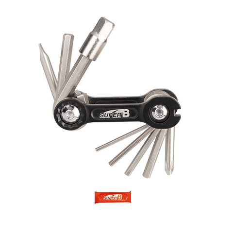 HERRAMIENTA PLEGABLE SUPER B 10 EN 1 ROJO