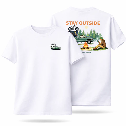 Polera STAY OUTSIDE – Blanca – Skoden Designs
