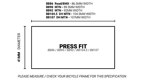 MOTOR PRESSFIT 41MM (CAJA BB86/90/92/DH 104.5/DH 107) PARA BIELAS EJE M30 (30/28mm)