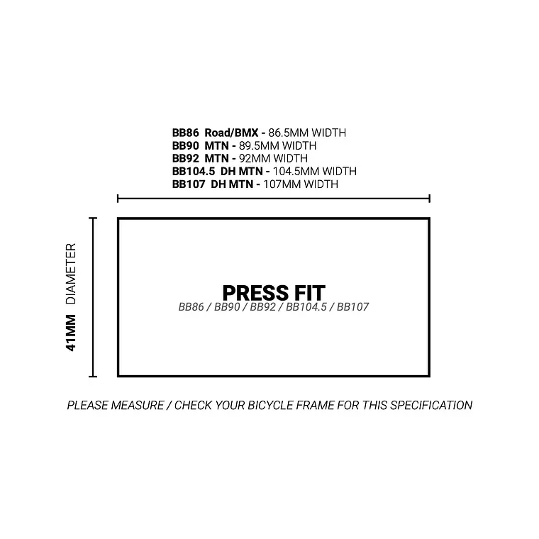 MOTOR PRESSFIT 41MM (CAJA BB86/90/92/DH 104.5/DH 107) PARA BIELAS EJE M30 (30/28mm) 2