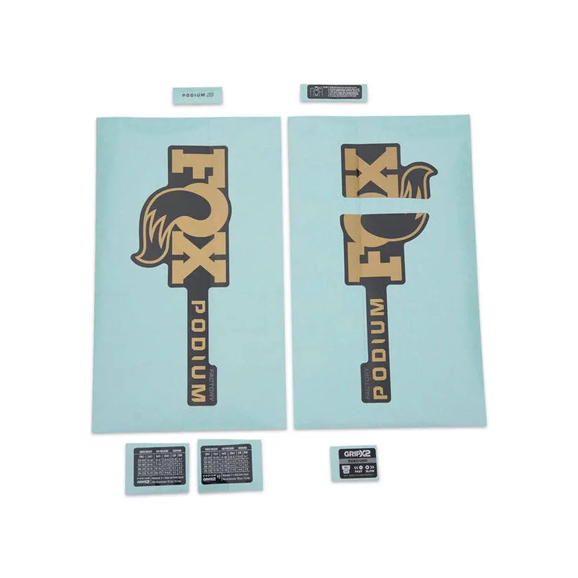 Set Sticker Horquilla Fox Podium 2026 Kashima Grey Logo 1