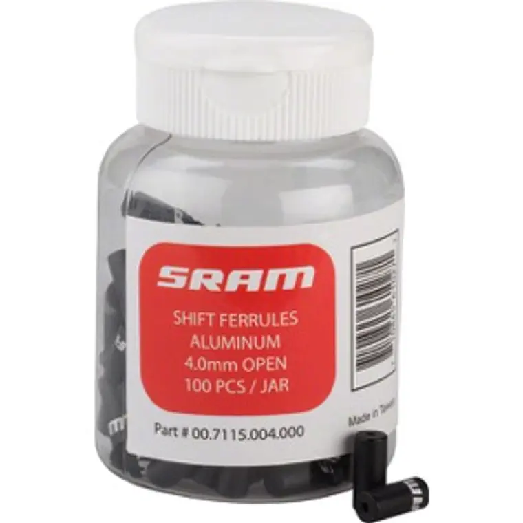 Topes SRAM Funda Cambio Aluminio 4mm Negro 100U 1