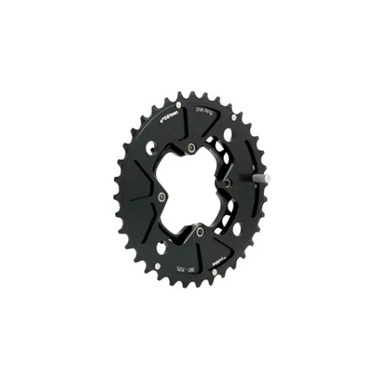Corona E13 TRS 2 Doble Integrada Aluminio Negro 24-38T 1