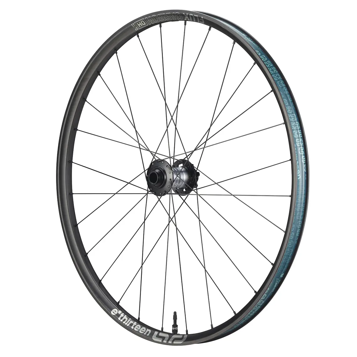 Rueda E13 Grappler Sidekick Flux DH 29 30mm 28H 20x110mm Disco 6P Carbono 1