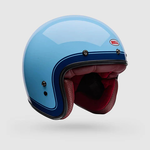 Casco Moto Calle Custom 500 Crate Azul Bell