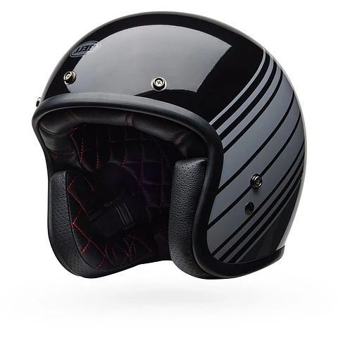 Casco Moto Calle Custom 500 EDGE MET BK/GY Certificado QR Bell