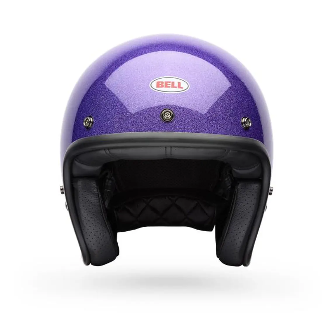 Casco Moto Calle Custom 500 Flake Morado Certificado QR Bell 3