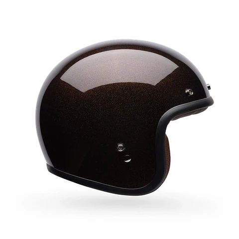 Casco Moto Calle Custom 500 Flake Café Certificado QR Bell