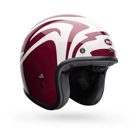 Casco Moto Calle Custom 500 Slap Rojo/Blanco Certificado QR Bell