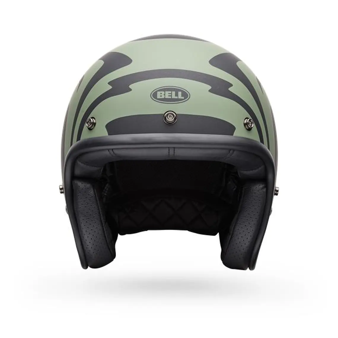 Casco Moto Calle Custom 500 Slap Negro/Verde Certificado QR Bell 3