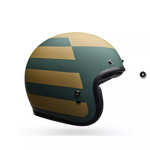 Casco Moto Calle Custom 500 Verde/Dorado Certificado QR Bell