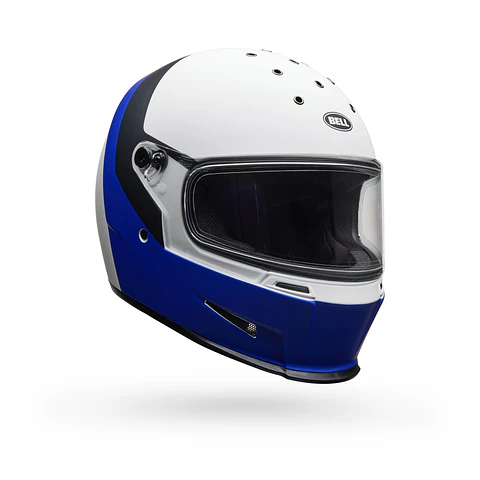 Casco Moto Calle Eliminator Menace Azul/Blanco Certificado QR Bell