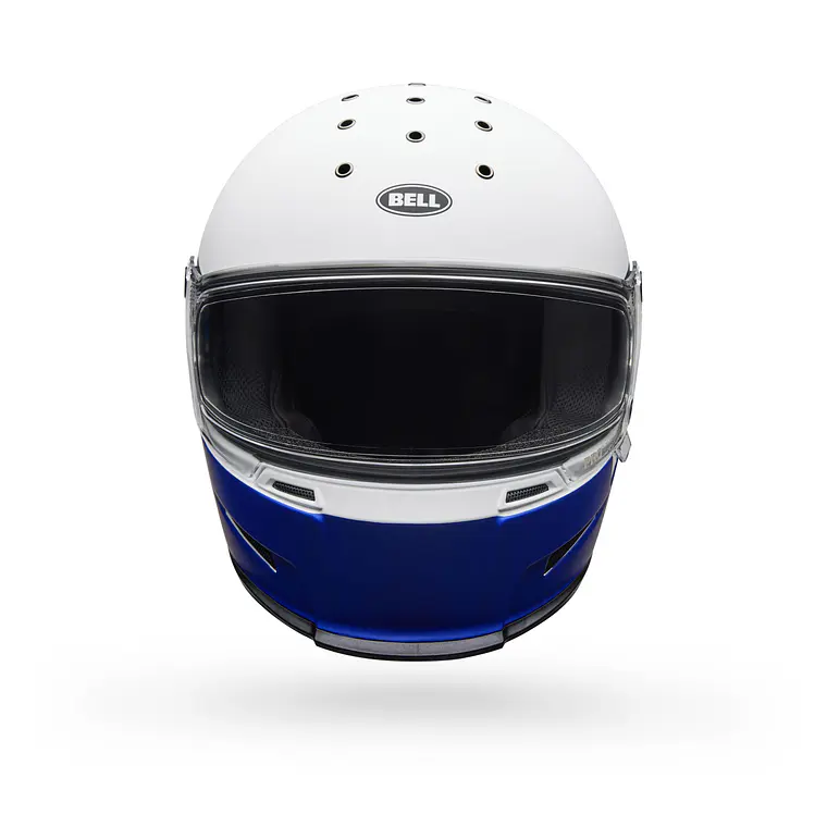 Casco Moto Calle Eliminator Menace Azul/Blanco Certificado QR Bell 3
