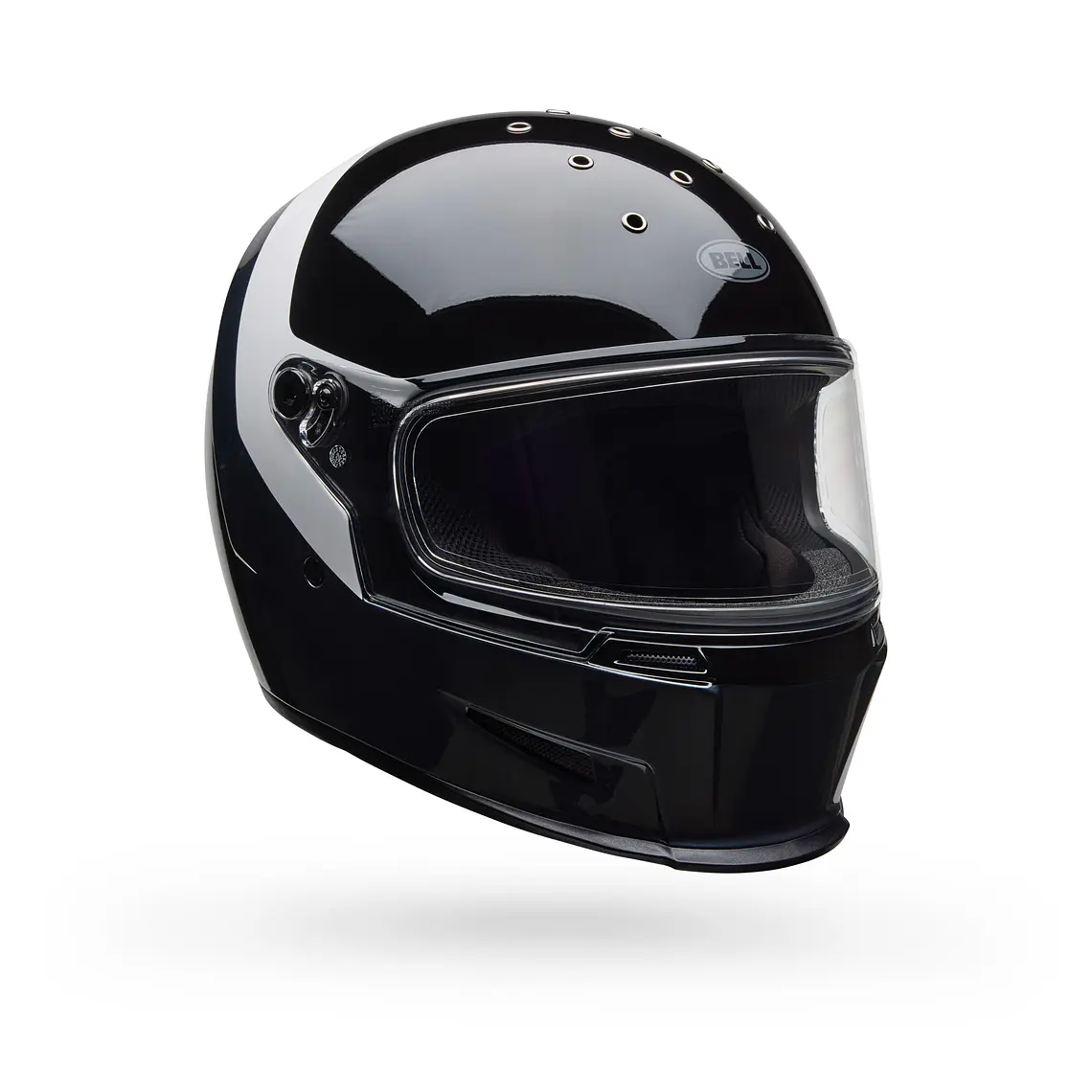 Casco Moto Calle Eliminator Menace Negro Certificado QR Bell 1
