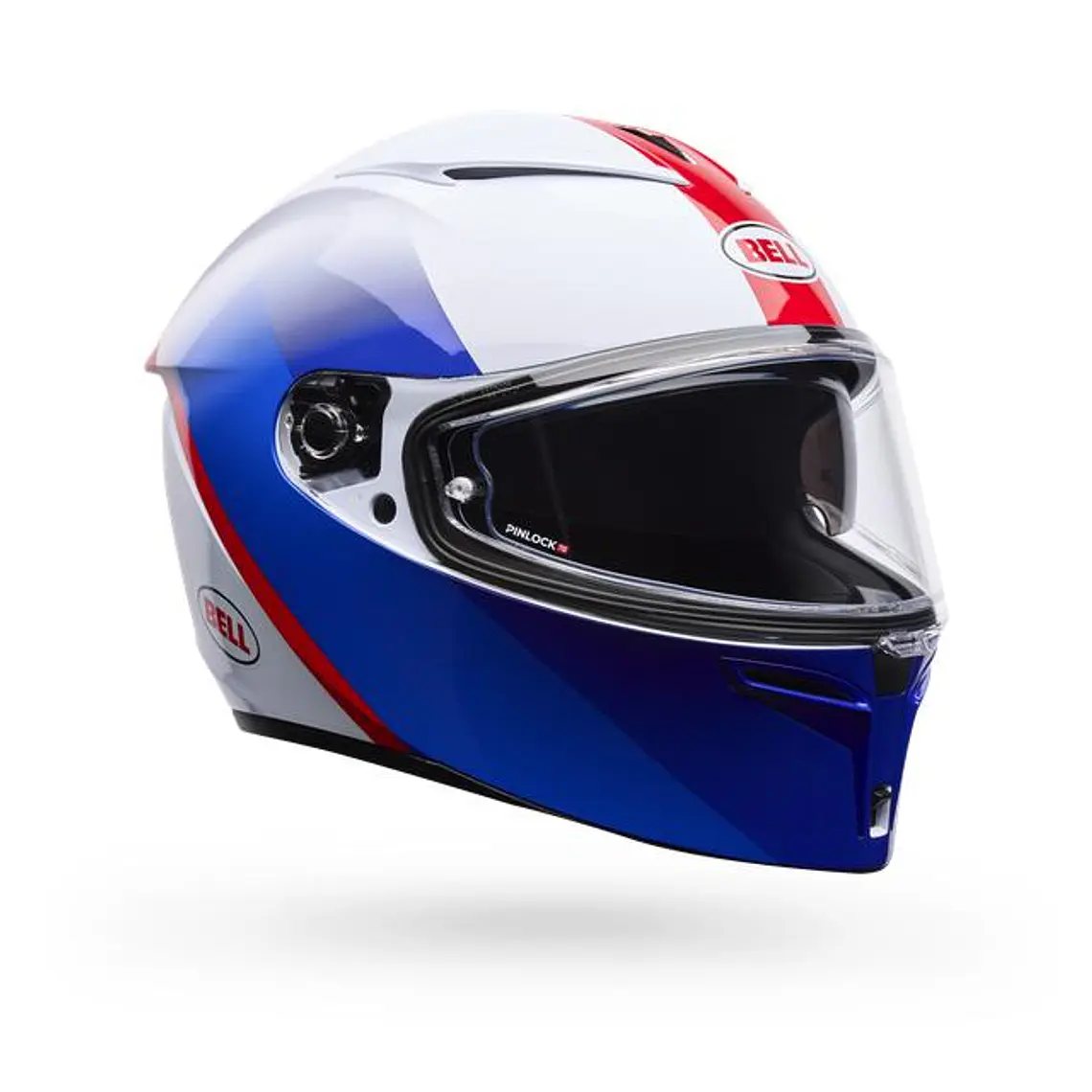 Casco Moto Calle Lithium Mips Bash Blanco/Azul Certificado QR Bell 1
