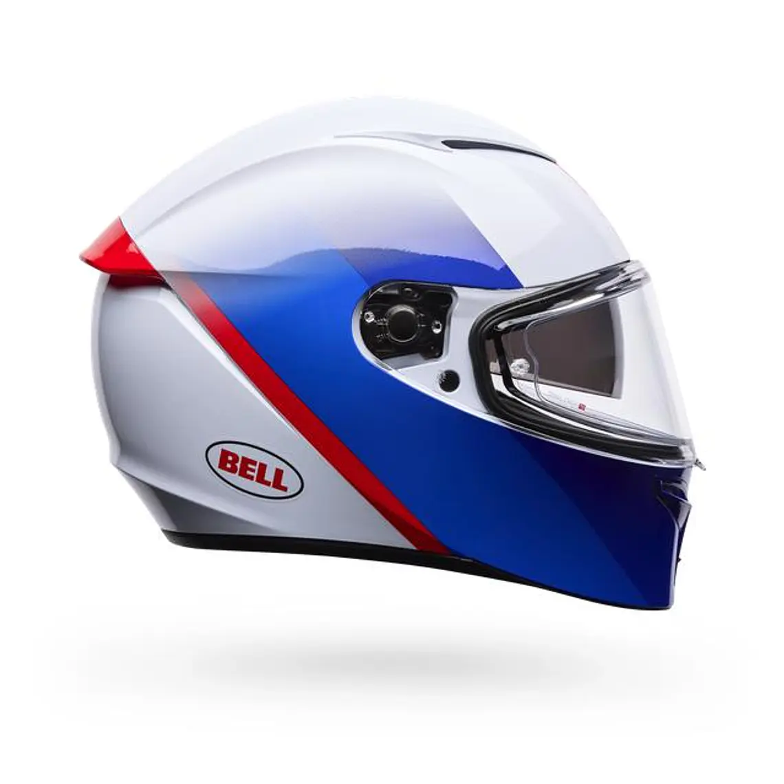 Casco Moto Calle Lithium Mips Bash Blanco/Azul Certificado QR Bell 2