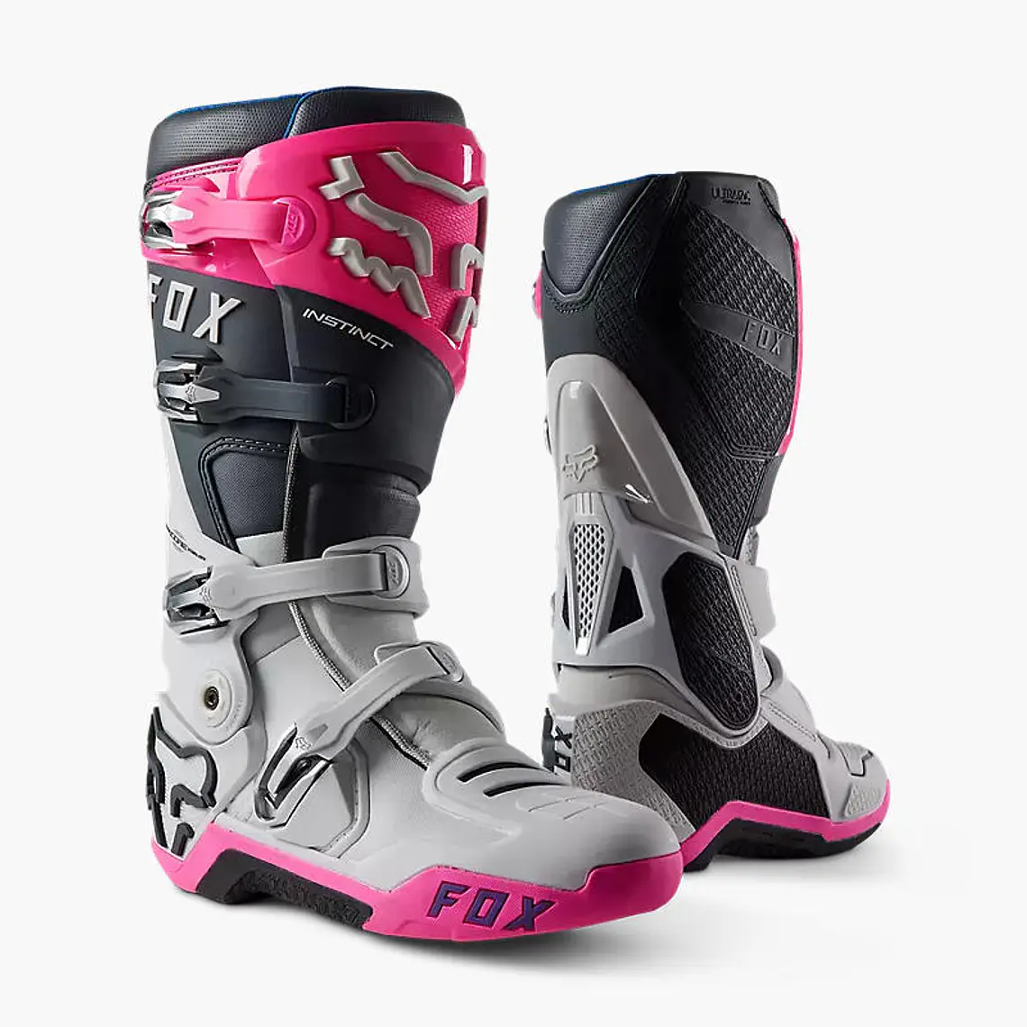 Botas Moto Instinct Gris/Rosado Fox 1