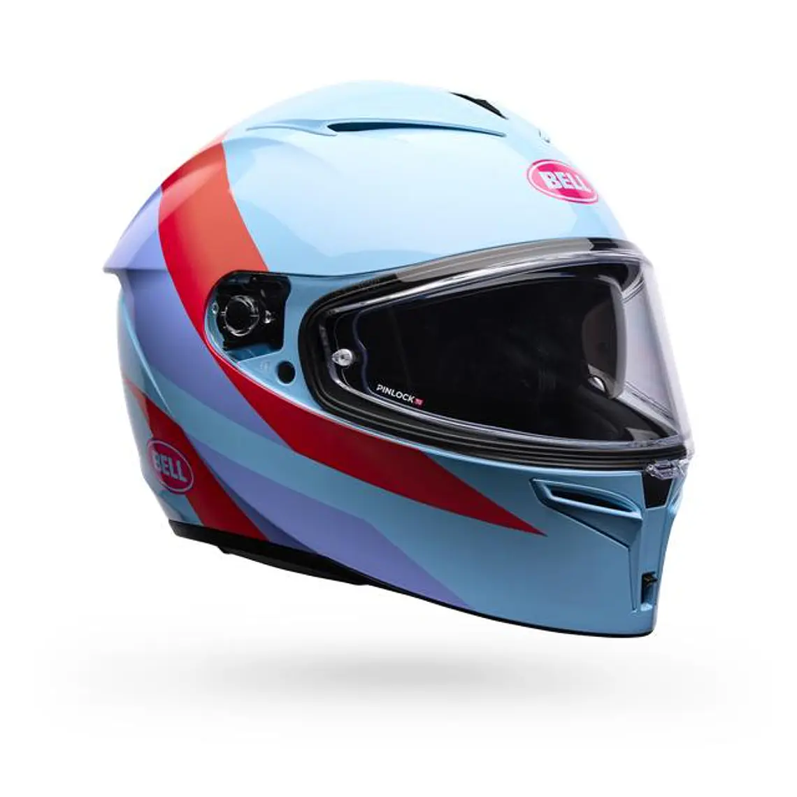 Casco Moto Calle Lithium Passion Azul Claro Certificado QR Bell 1