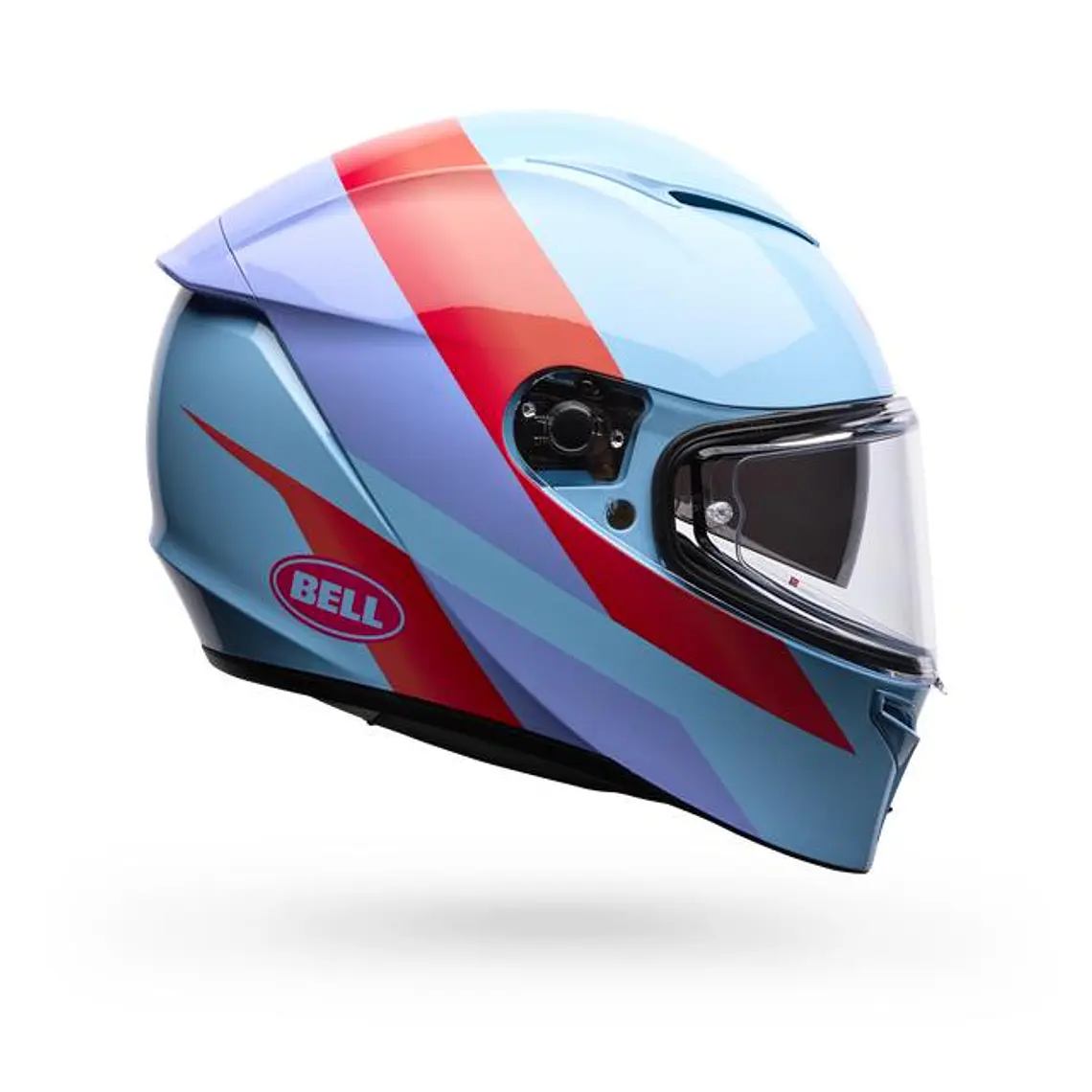 Casco Moto Calle Lithium Passion Azul Claro Certificado QR Bell 2