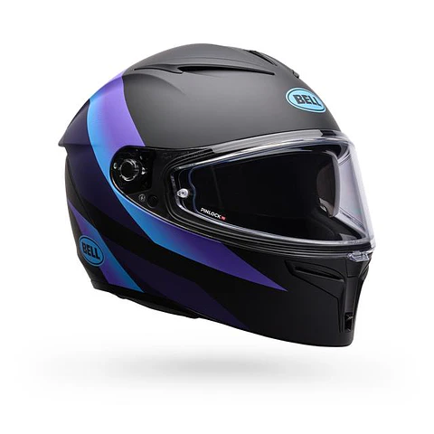Casco Moto Calle Lithium Passion Negro/Azul Certificado QR Bell