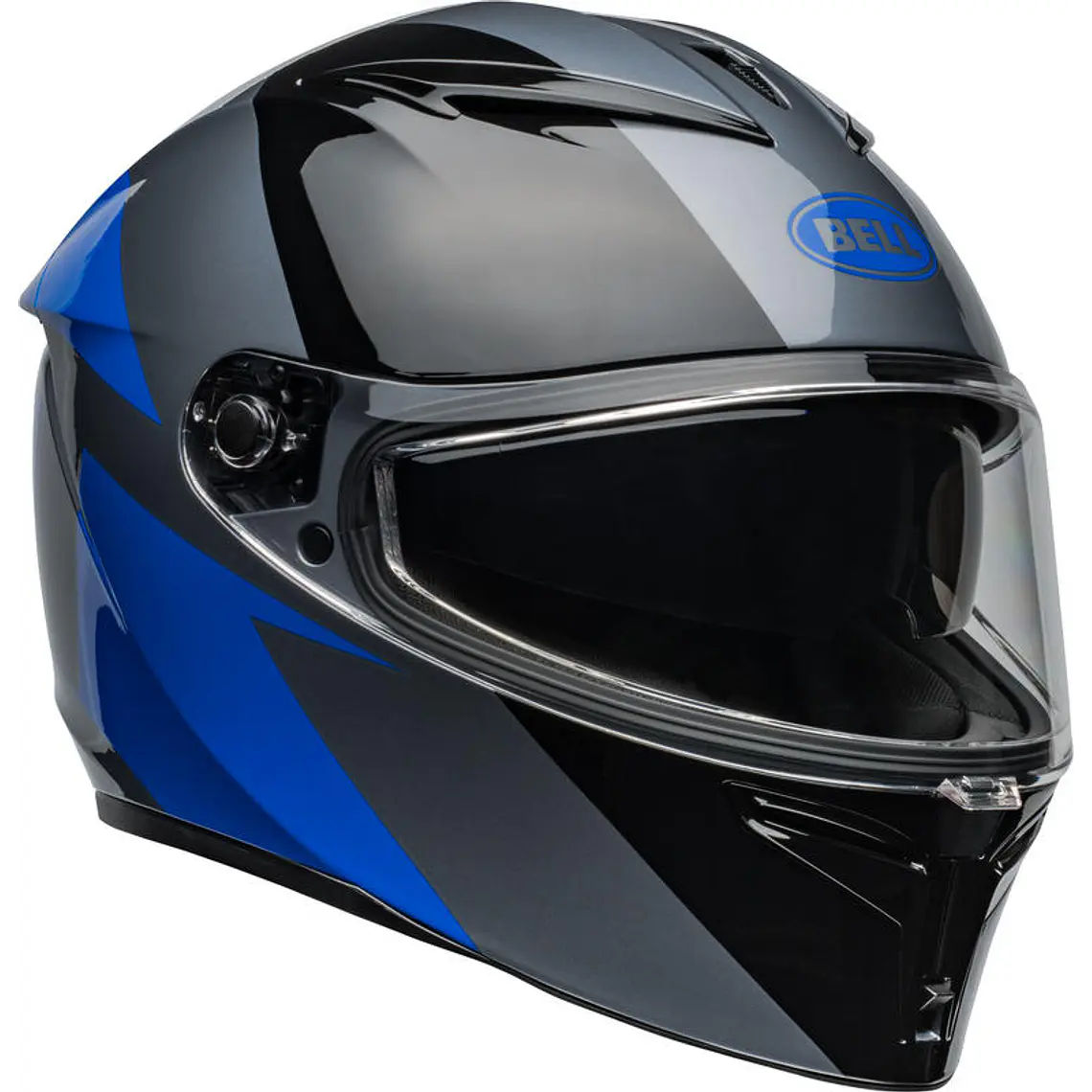 Casco Moto Calle Lithium Shear Negro/Azul Certificado QR Bell 2