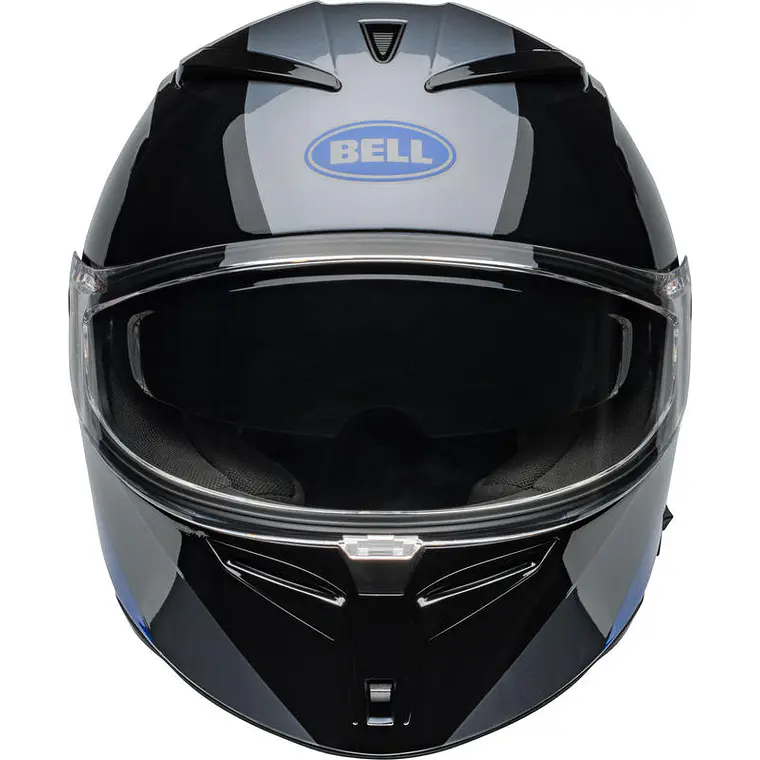 Casco Moto Calle Lithium Shear Negro/Azul Certificado QR Bell 3