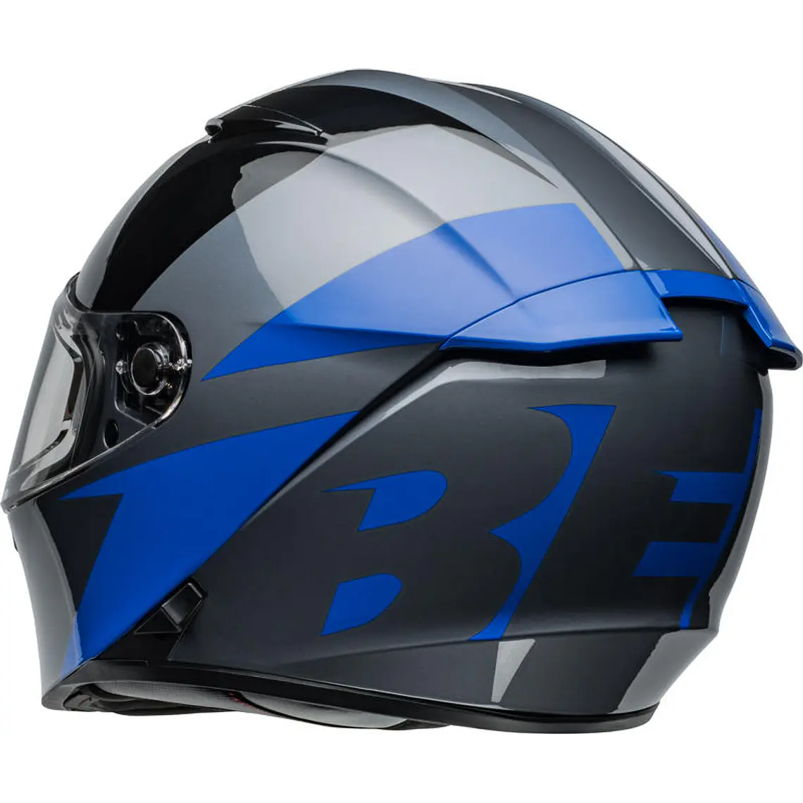 Casco Moto Calle Lithium Shear Negro/Azul Certificado QR Bell 7