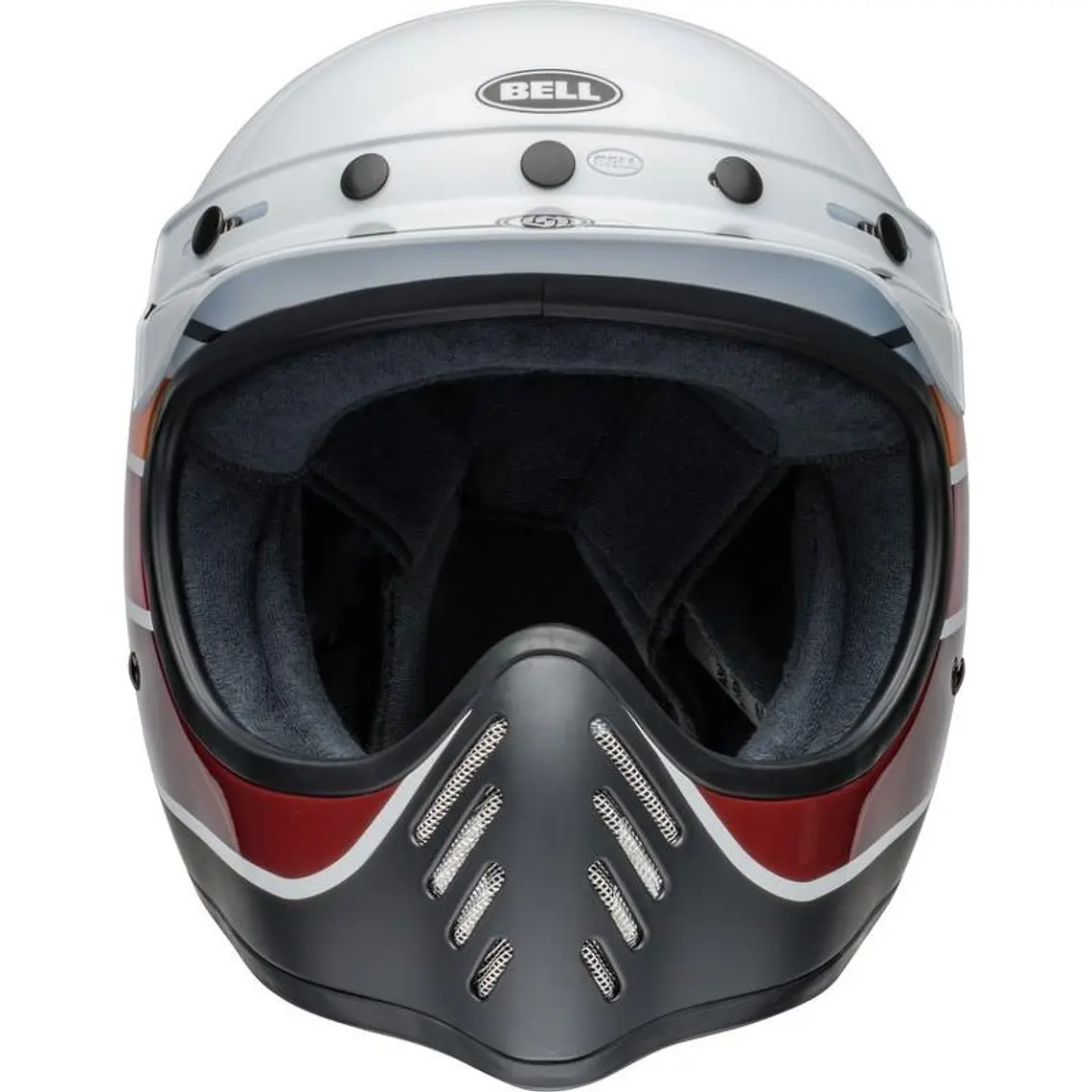 Casco Moto Calle Moto-3 Classic Blanco Naranjo Certificado QR Bell 3