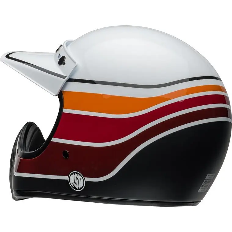 Casco Moto Calle Moto-3 Classic Blanco Naranjo Certificado QR Bell 5
