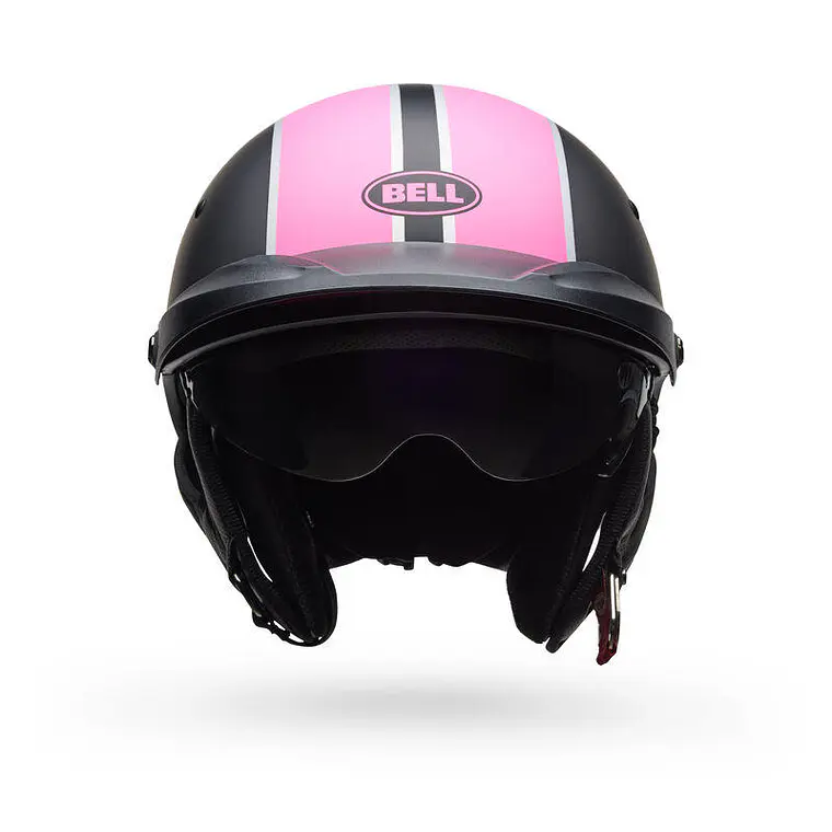 Casco Moto Calle Pit Boss Negro/Rosado Mate Certificado QR Bell 2