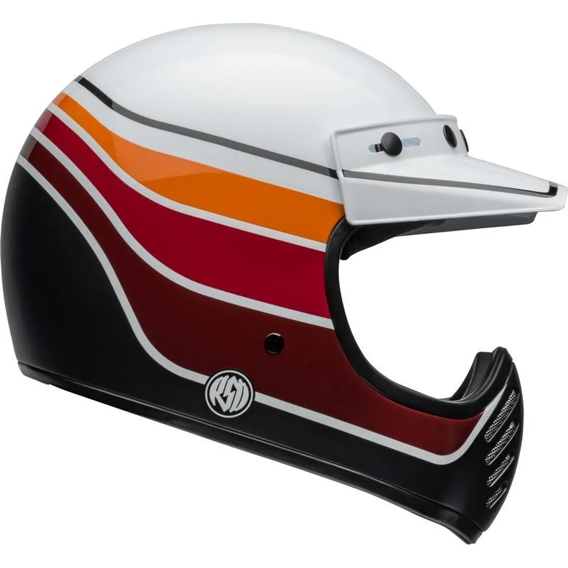 Casco Moto Calle Moto-3 Classic Blanco Naranjo Certificado QR Bell 8