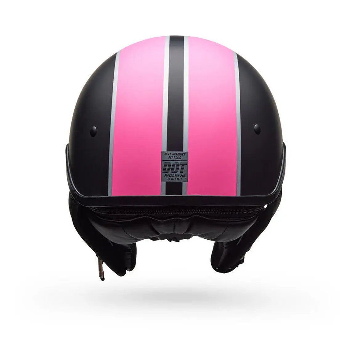 Casco Moto Calle Pit Boss Negro/Rosado Mate Certificado QR Bell 4