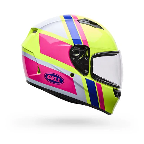 Casco Moto Calle Qualifier Chasm Amarillo/Rosado Certificado QR Bell