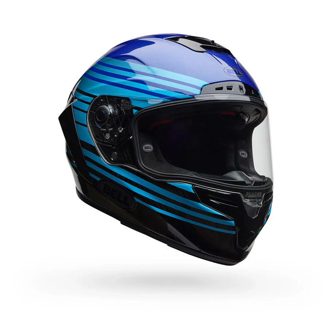 Casco Moto Calle Race Star DLX Flex Azul/Negro Certificado QR Bell 2