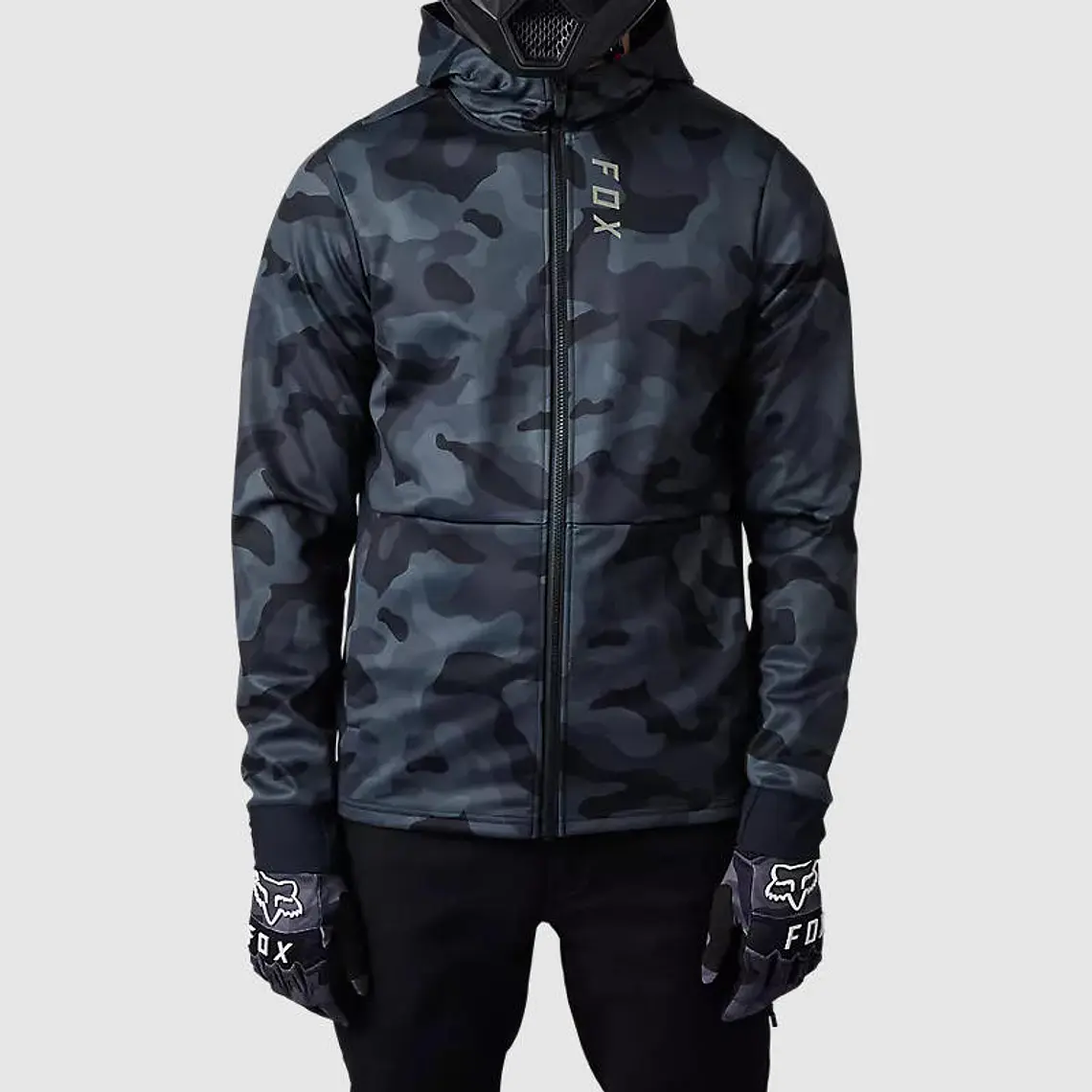 Chaqueta Moto Defend Drive Windbloc® Zip Negro Camo Fox 2