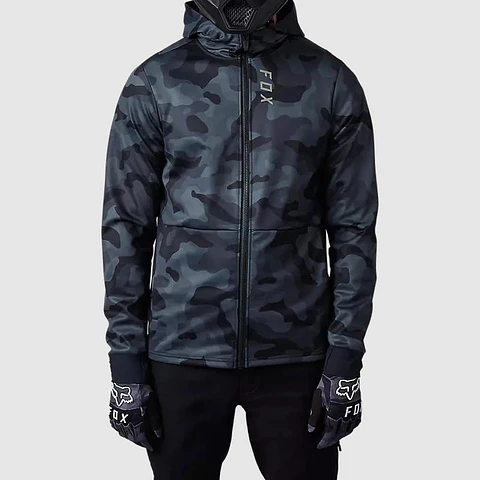 Chaqueta Moto Defend Drive Windbloc® Zip Negro Camo Fox