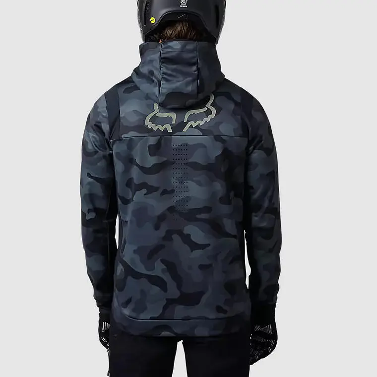 Chaqueta Moto Defend Drive Windbloc® Zip Negro Camo Fox 3